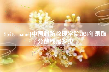 白沙中国消防救援学院2024年录取分数线是多少