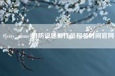 白沙消防设施操作员报名时间官网