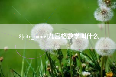 白沙九宫格数学叫什么