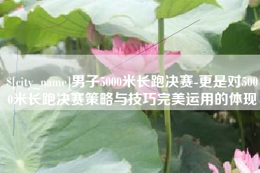 白沙男子5000米长跑决赛-更是对5000米长跑决赛策略与技巧完美运用的体现